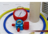 AC recharge vacuum pump with single gauge 