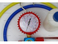 AC recharge vacuum pump with single gauge 