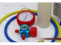 AC recharge vacuum pump with single gauge 
