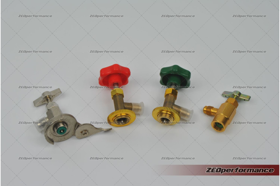 Refrigerant canister piercing tap valve R134a R600a