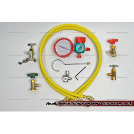 Refrigerant can recharging set 