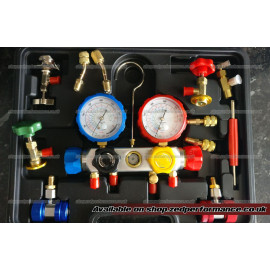 AC 4 way gauge manifold set R134a R32 R410a