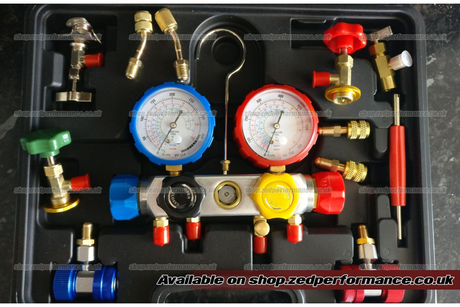 AC 4 way gauge manifold set R134a R32 R410a