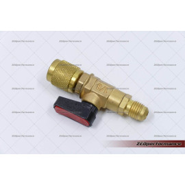 AC charging hose shut-off valve