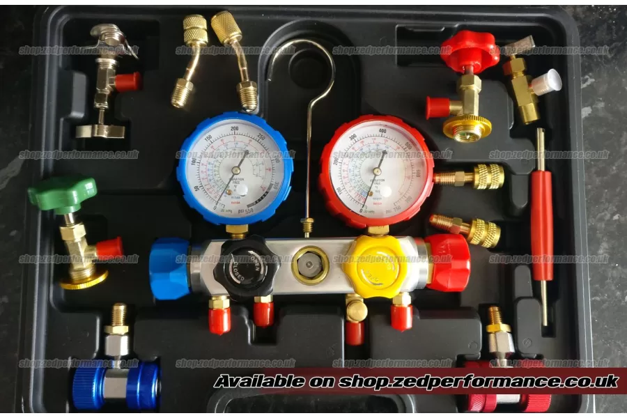 AC 4 way gauge manifold set R134a R32 R410a