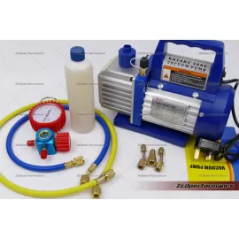 AC recharge vacuum pump with single gauge 