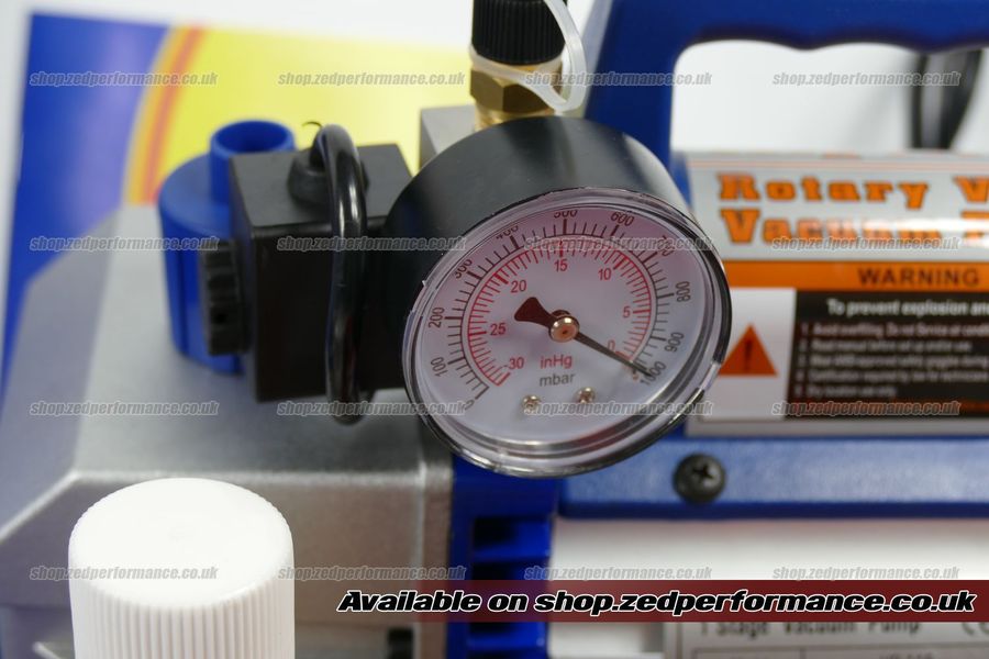 refrigerant vacuum pump with solenoid and gauge